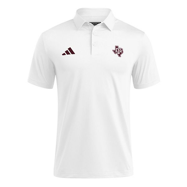 Мужская белая футболка Texas A&M Aggies Ultimate 365 Polo Adidas — фото 3