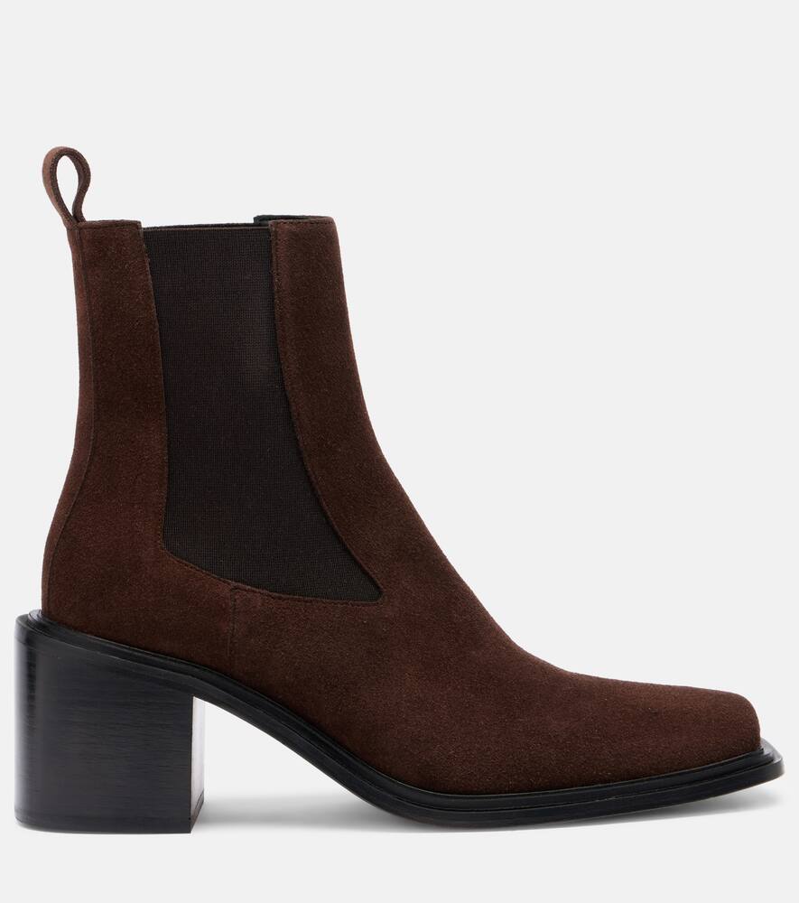 Ботильоны Dallas 60 из замши Souliers Martinez, Dark Brown — фото 4
