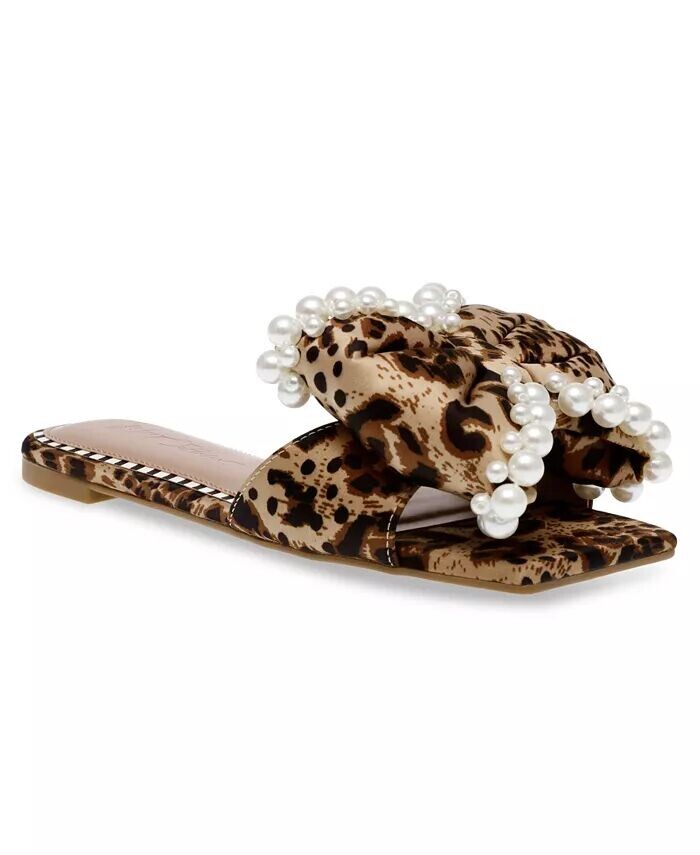 

Женские шлепанцы Liah, украшенные жемчугом и бантом Betsey Johnson, мультиколор