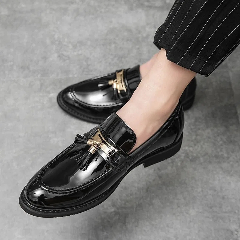 Лоферы мужские Patent Leather Loafers, Black UOPYNE — фото 4