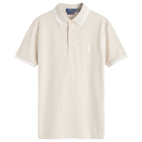 

Текстурированная сетчатая рубашка-поло Polo Ralph Lauren, белый