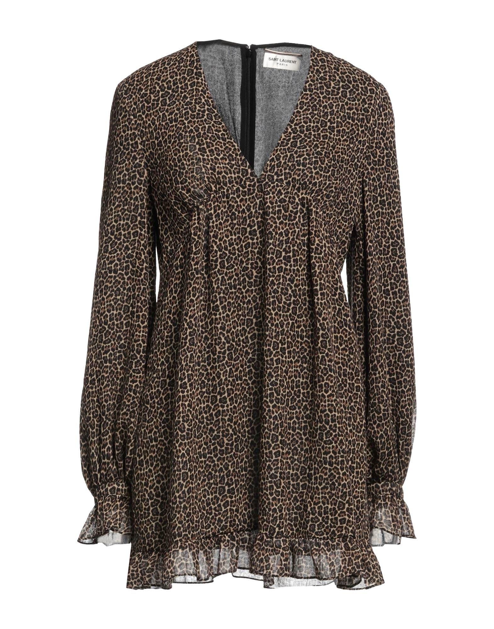 

Мини-платье Saint Laurent, хаки