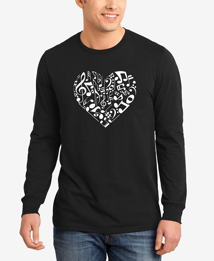 

Мужская футболка с длинным рукавом и надписью Word Art Heart Notes LA Pop Art, черный