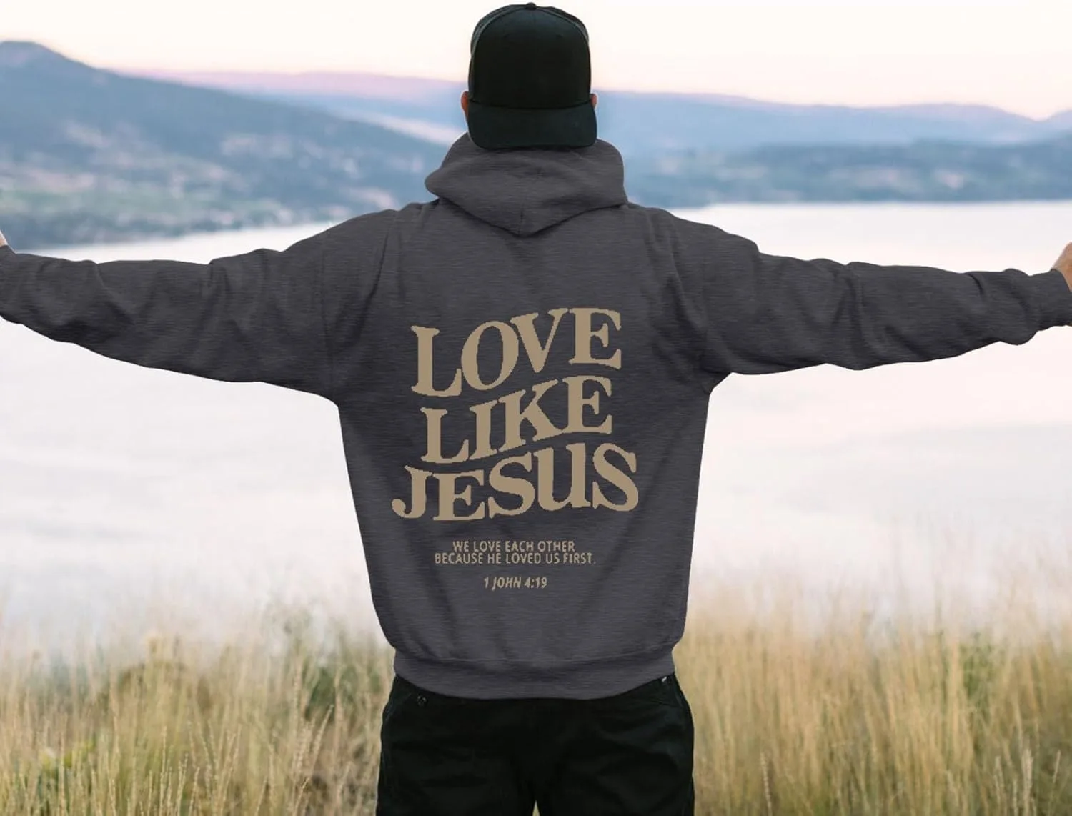 Толстовка с капюшоном Jesus для мужчин с религиозными надписями — фото 2
