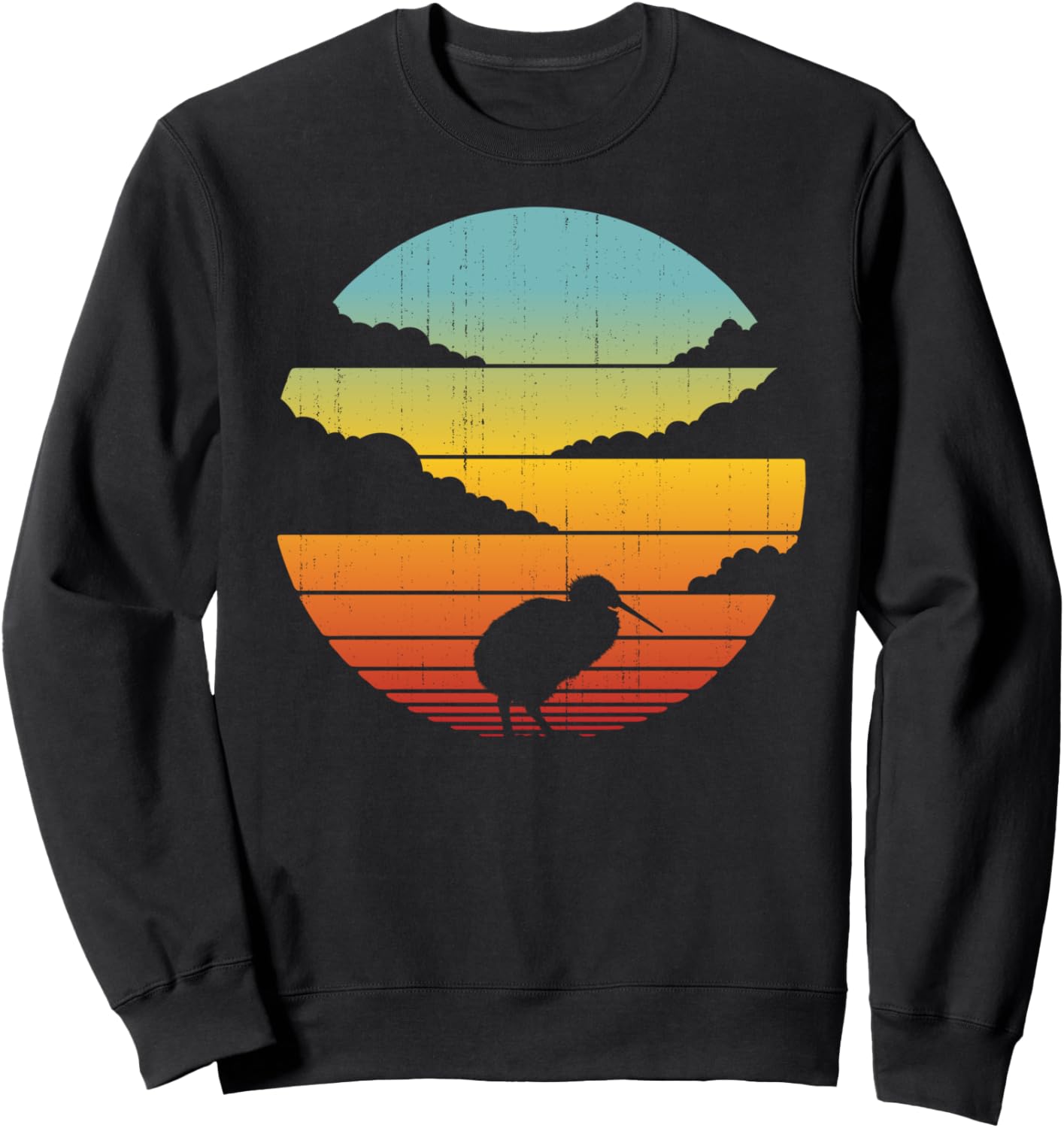 

Толстовка в стиле ретро-винтаж 60-х и 70-х годов для мужчин и женщин, подарки для любителей птиц Kiwi Clothing Co., черный