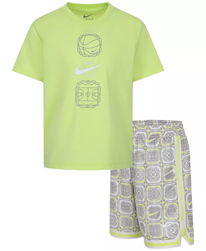 

Футболка и шорты для мальчиков Toddler Boys Dri-FIT DNA Set Nike, серый