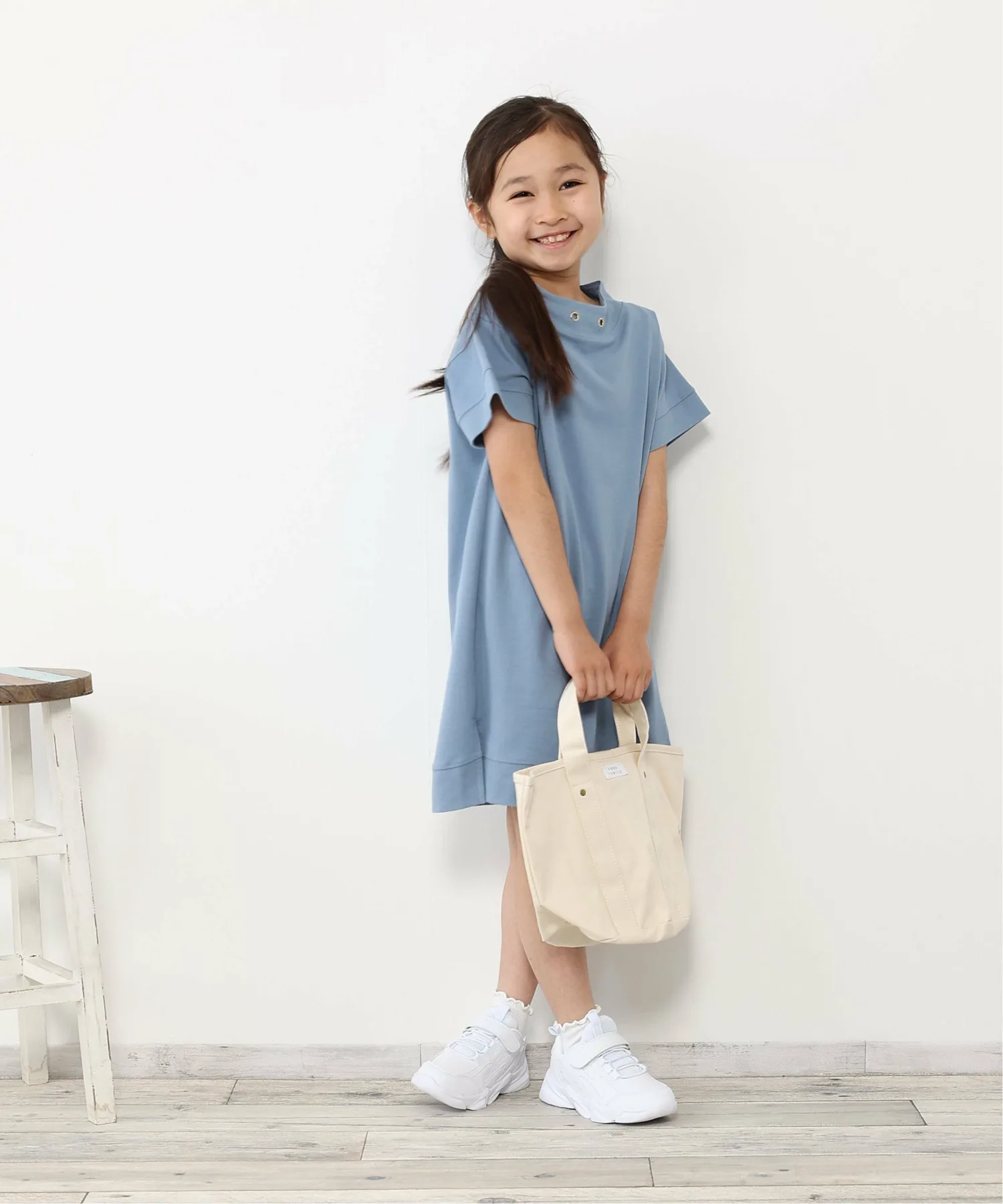 Платье из пике с широким воротником (120-160 см) Ikka, blue