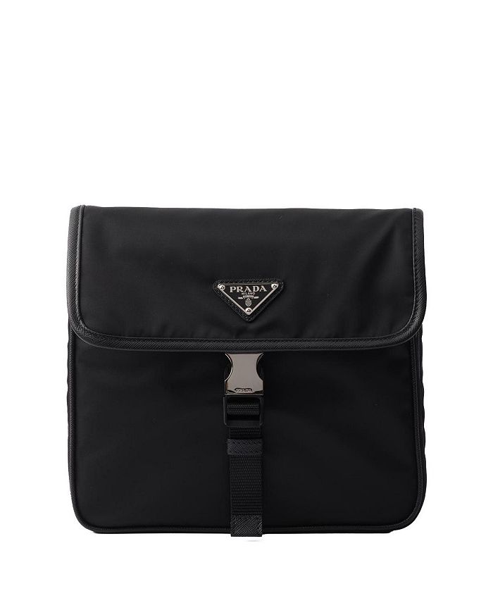

Плечевая сумка из переработанного нейлона и кожи Saffiano Prada, черный