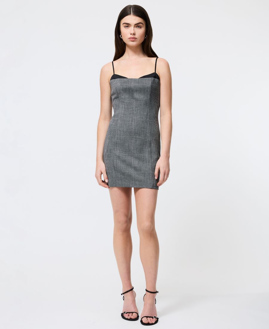 

Женское мини-платье Owen в клетку с вырезом French Connection, Charcoal/black