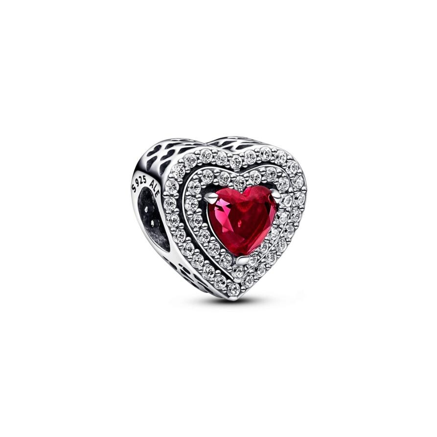 

Шарм Sparkling Levelled Heart Pandora, стерлинговое серебро