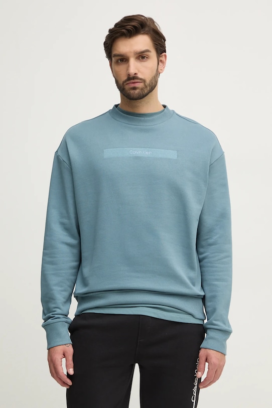 

Хлопковая толстовка Calvin Klein, бирюзовый
