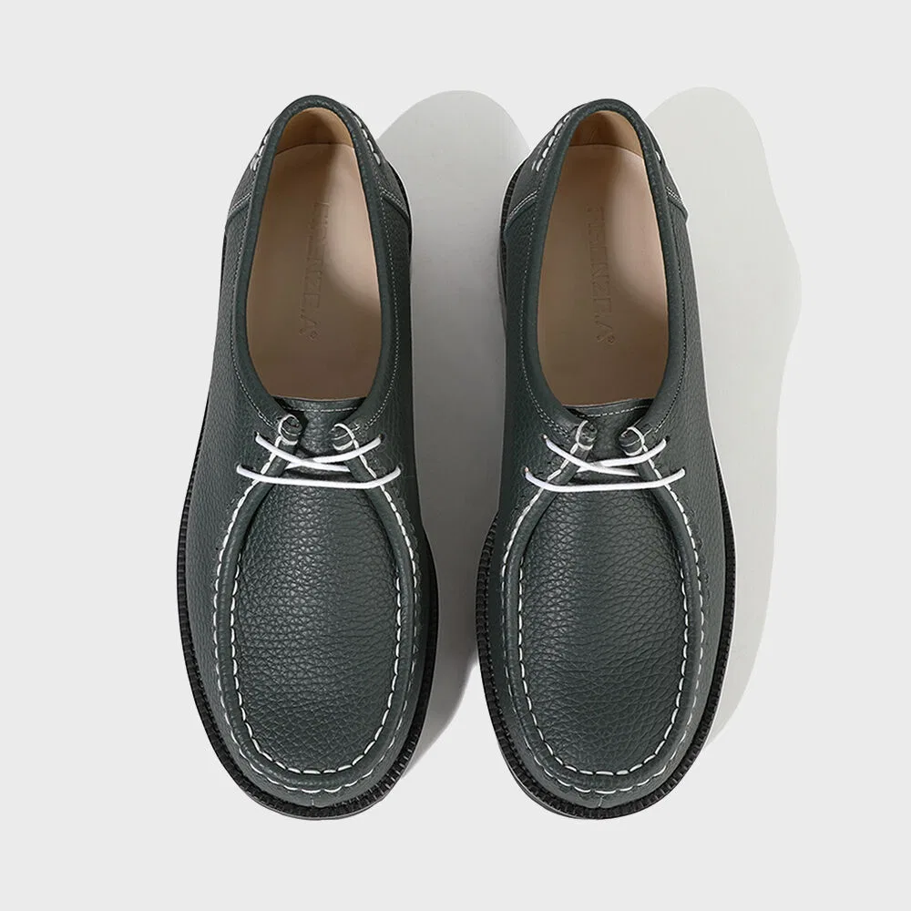 Мужские мокасины Firenze.A Bold Shape из кожи Ople 4.7 см, тёмно-зелёные