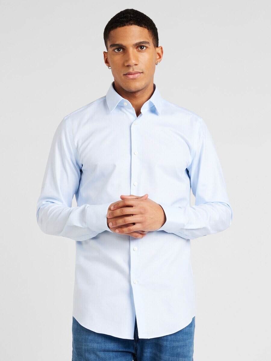 Деловая рубашка BOSS Slim fit Business Shirt P-Hanks, пастельный синий — фото 2