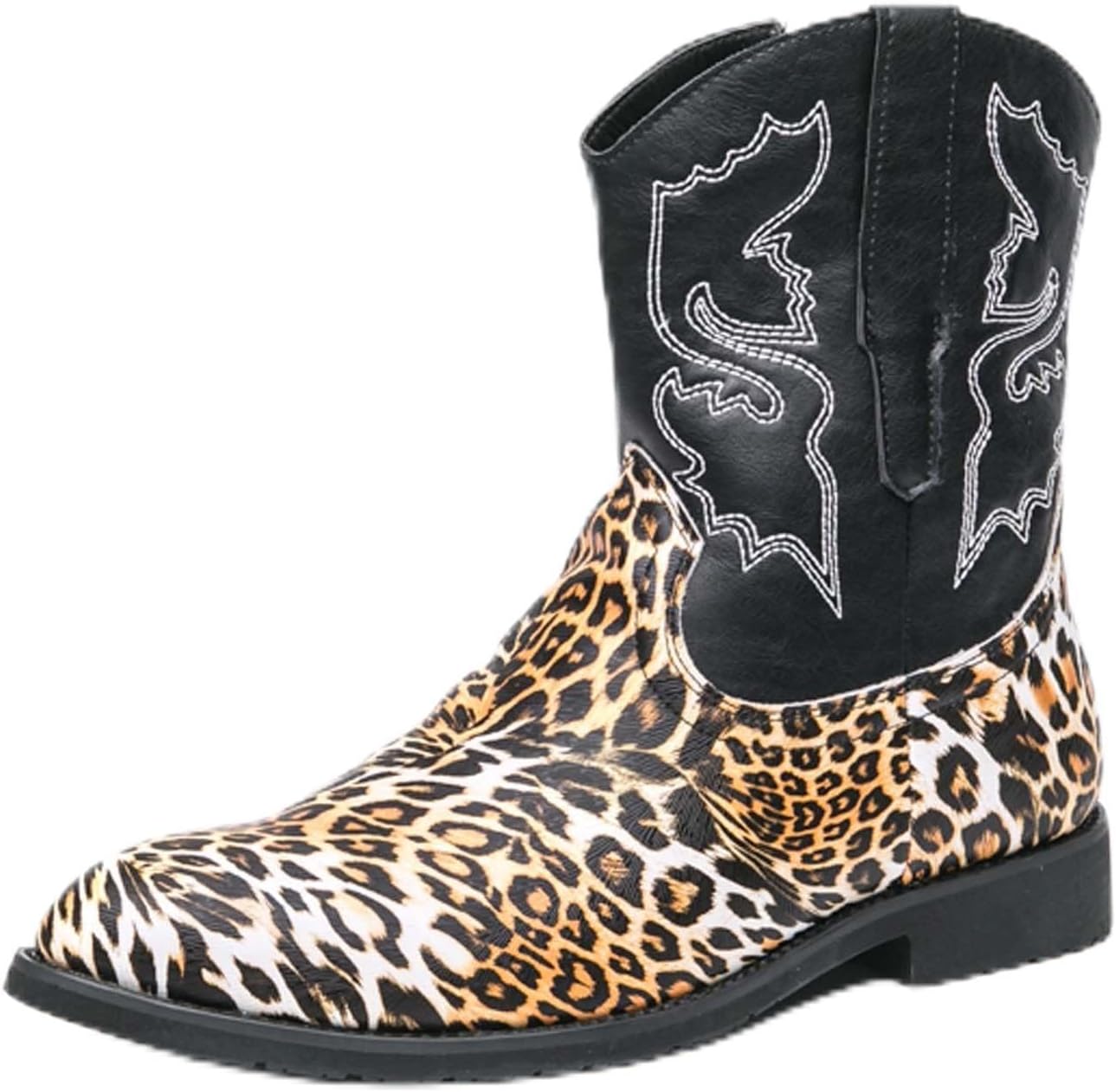 

Мужские западные ковбойские сапоги с острым носком, противоскользящие, с деревенской вышивкой, повседневные, формальные кожаные сапоги с поддержкой свода стопы, ретро Стиль, мужская обувь, черные, коричневые Generic