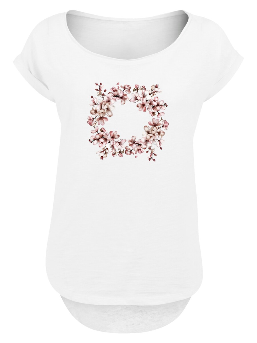 

Рубашка F4NT4STIC Rosa Frühlings Blumenkranz Dekor, белый