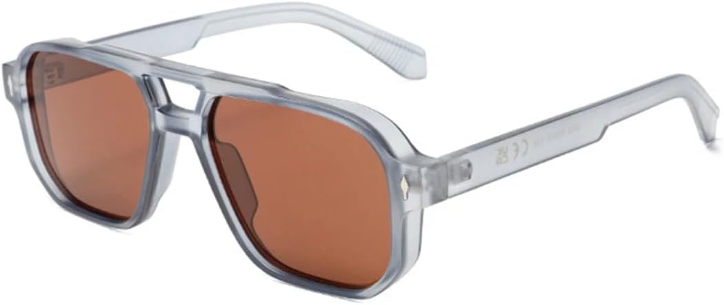 

Винтажные мужские солнцезащитные очки с двойной перемычкой, модные темно-зеленые очки с защитой от УФ-излучения UV400, женские трендовые очки с заклепками UUPTTPL, Light Blue Tea