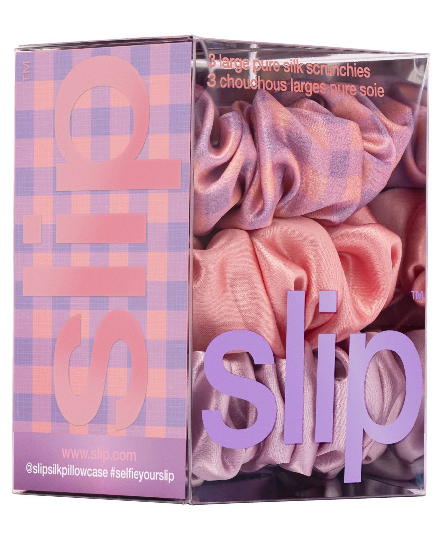 Набор из 3 больших резинок для волос из чистого шелка Slip, цвет belleflower — фото 3