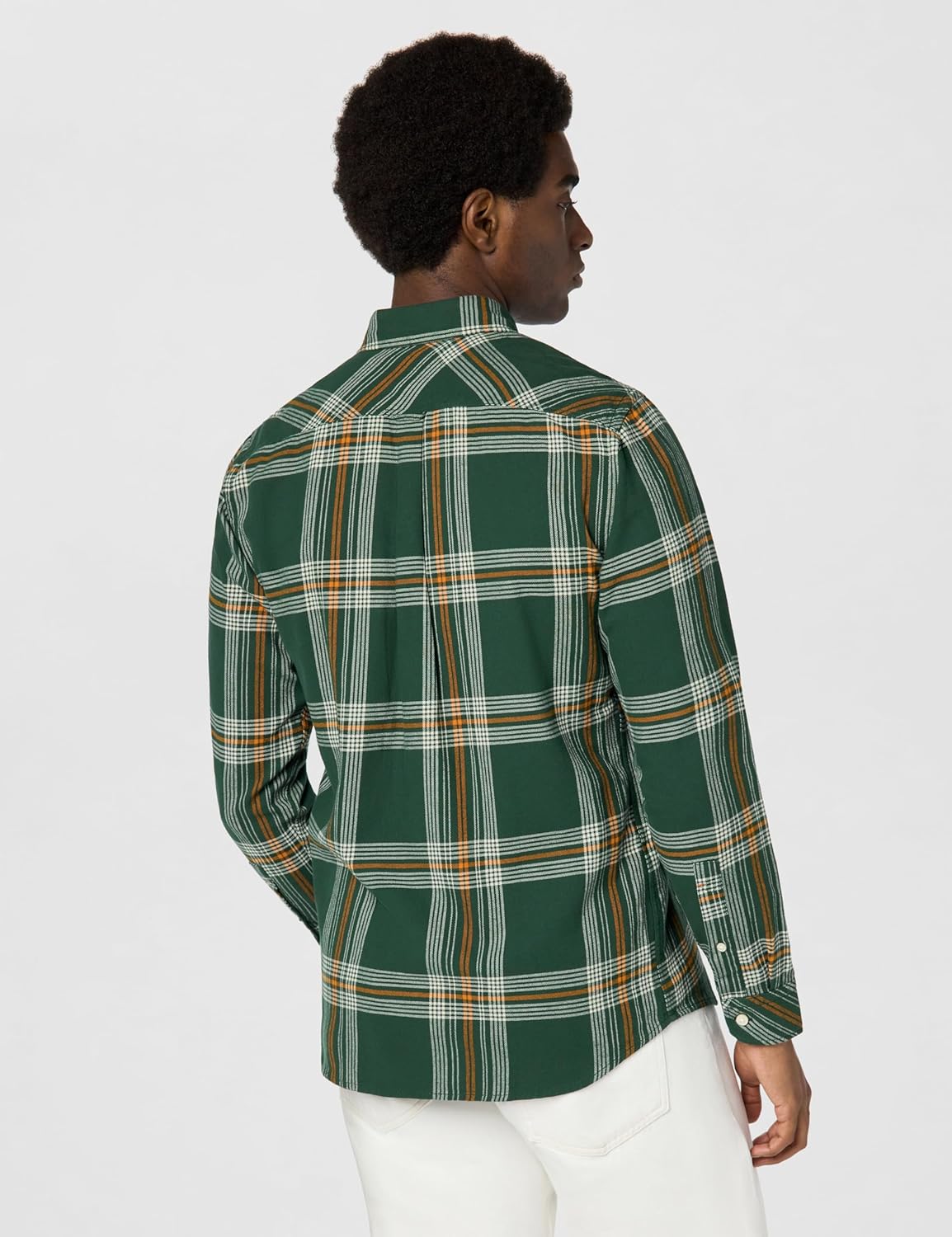 BOSS Мужская рубашка Rickert с длинным рукавом Oxford, Olive Plaid — фото 3