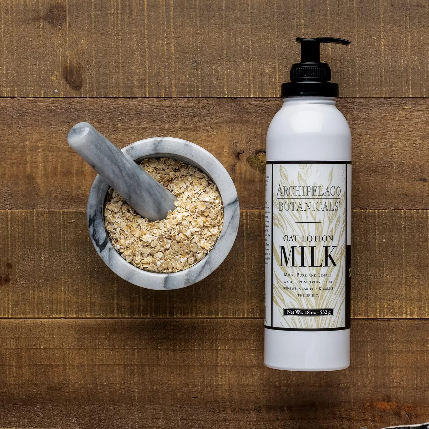 Archipelago Botanicals Oat Milk Lotion, увлажняющий лосьон для тела, питает и успокаивает сухую или чувствительную кожу, без парабенов и фталатов, 510 г (2 шт) 1,020.60 г (2 шт.), white — фото 4
