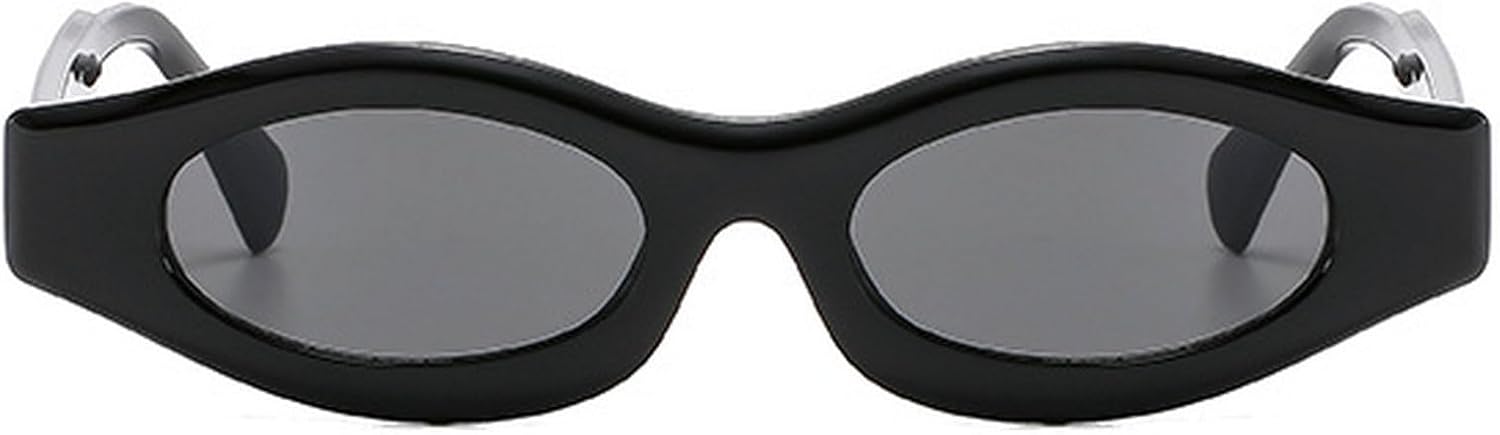 

Овальные солнцезащитные очки для женщин, модные винтажные, конфетных цветов, для пляжа и путешествий, ретро-винтажные солнцезащитные очки для мужчин и для активного отдыха mincl, Black