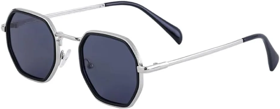 

Солнцезащитные очки Polygon для женщин и мужчин, роскошные, с зеркальным покрытием, защитой от УФ-излучения UV400, металлическая оправа UATXTAU, Silver Black Gray