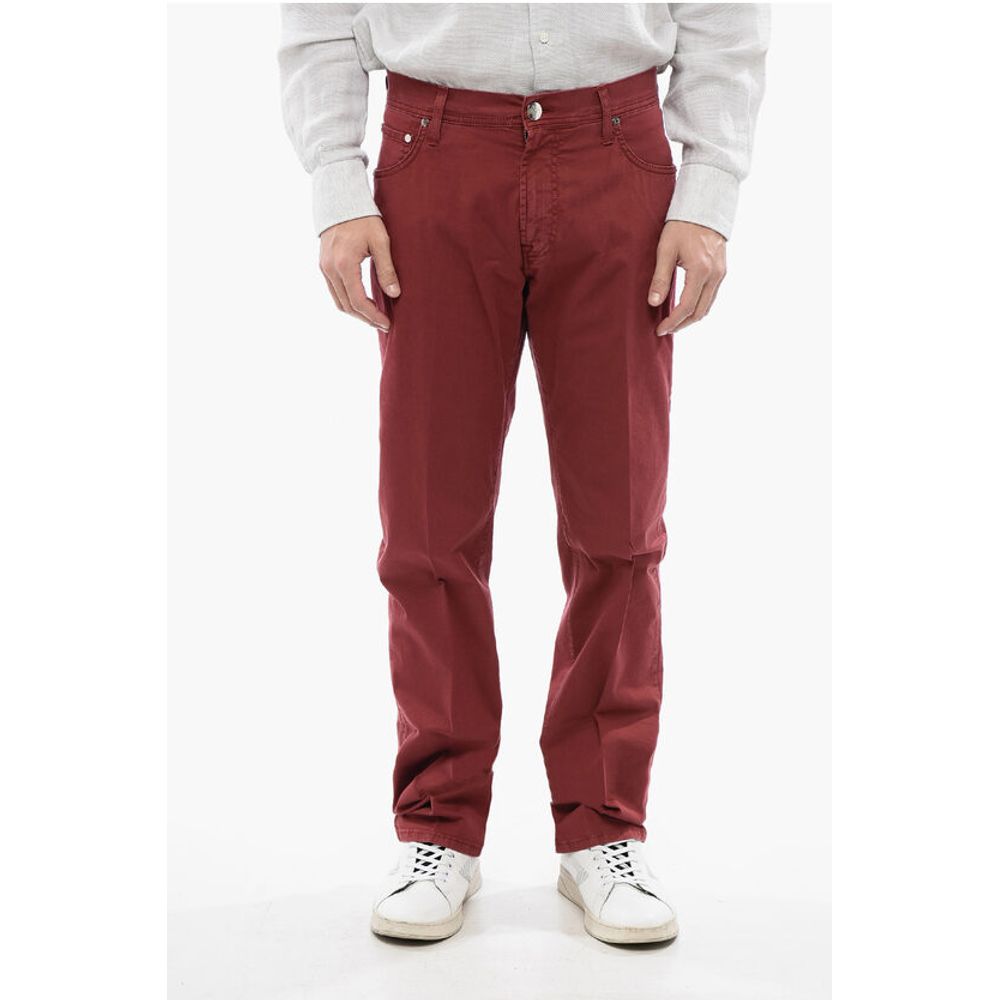 

Хлопковые брюки с металлическими деталями Corneliani, Red