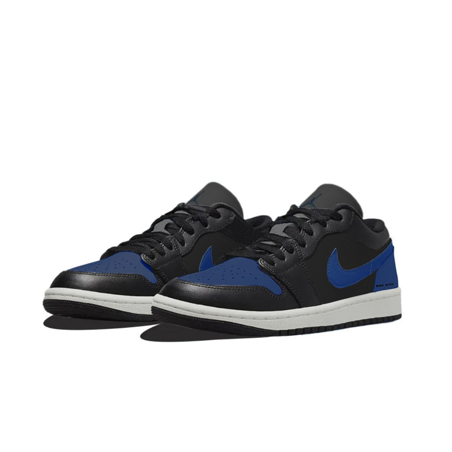 Jordan Air 1 Lightning Blue Abrasion Resistant Low top Vintage Basketball Shoes Unisex Blue Black — фото 4