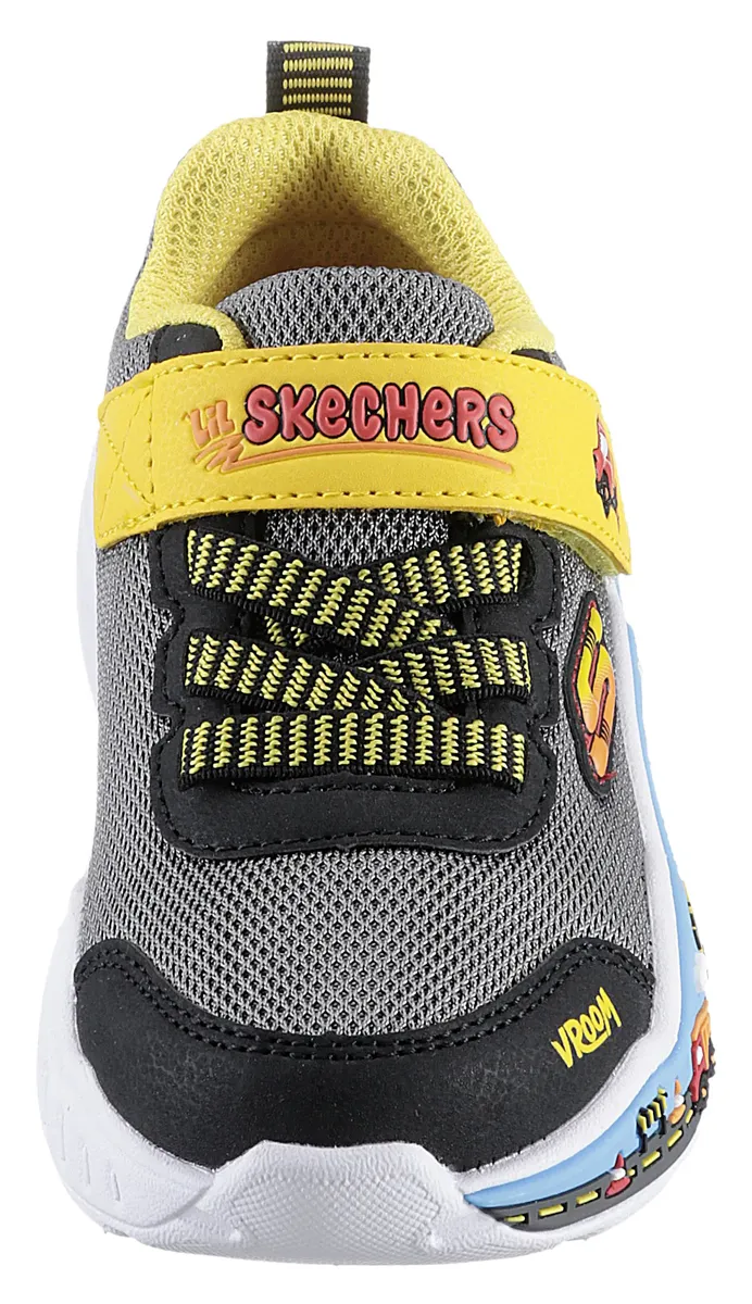 Детские кроссовки Skechers "PLAY SCENE", обувь для детского сада, повседневная обувь, обувь на липучке с печатной подошвой Skechers Kids, серый — фото 4