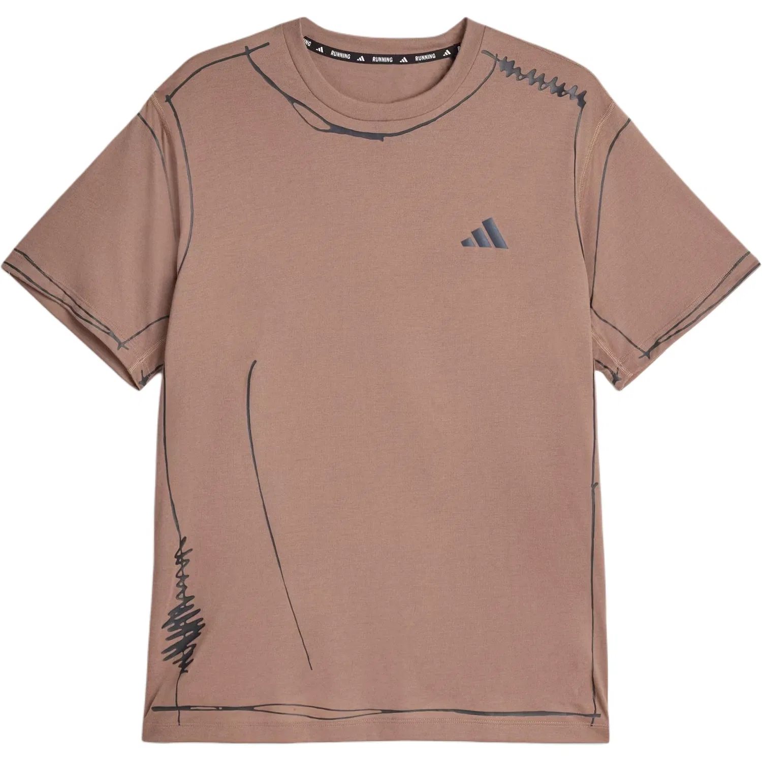 Футболка беговая SFTM Running T Shirt Unisex Adidas, Shadow Trace Brown