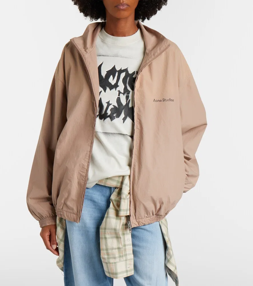 Куртка из хлопкового поплина с логотипом Acne Studios, бежевый — фото 2