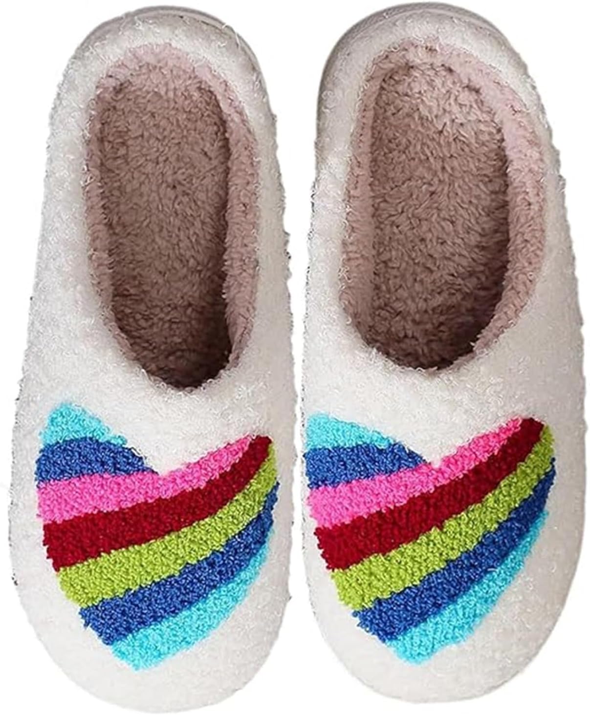 

Тапочки LNERIP зимние женские и мужские, пушистые плюшевые, с животными, милые мультяшные домашние тапочки, теплые и уютные, для дома и улицы, для девушек и женщин, Frainbow Love