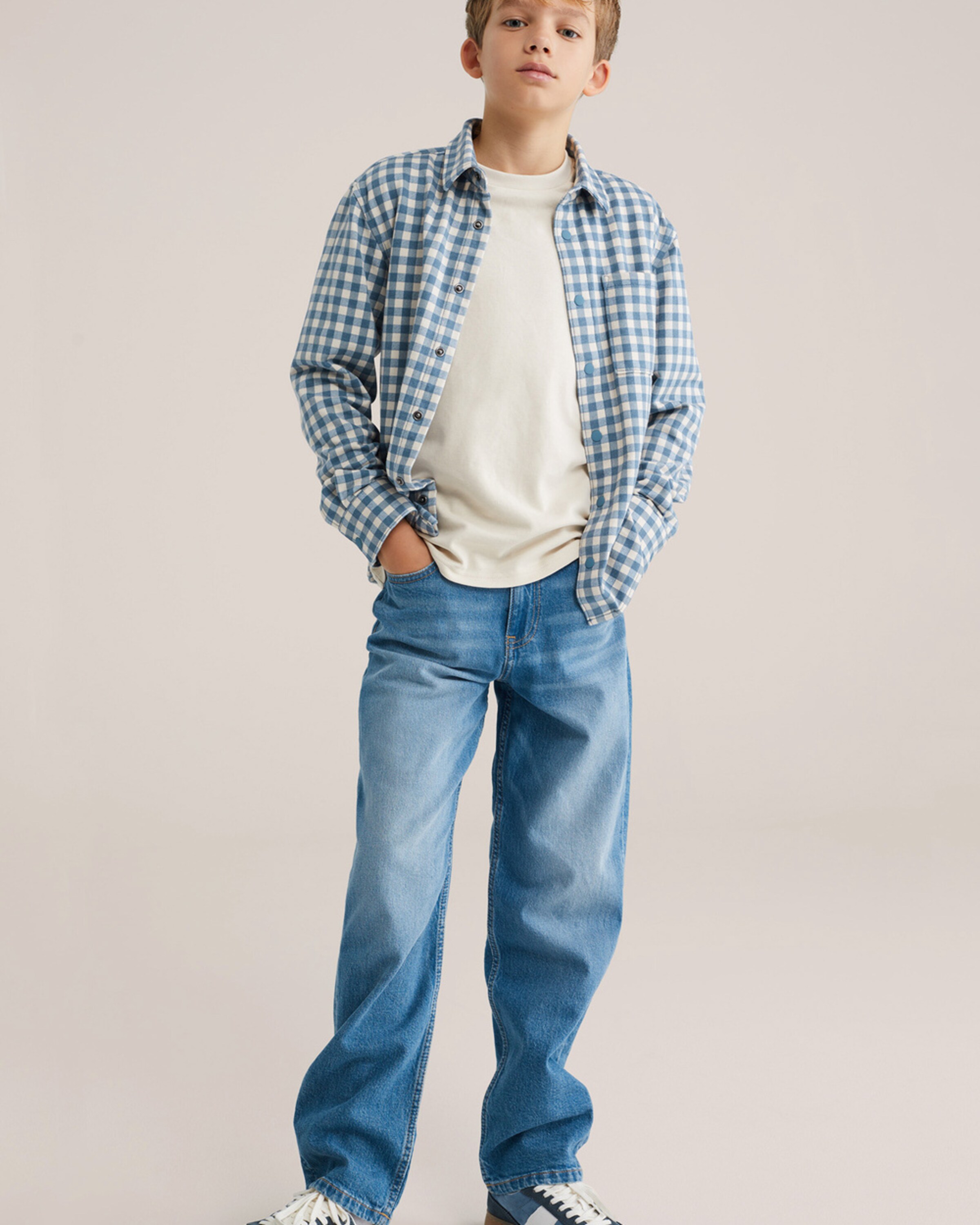 WE Fashion Рубашка на пуговицах синего цвета Regular fit — фото 4