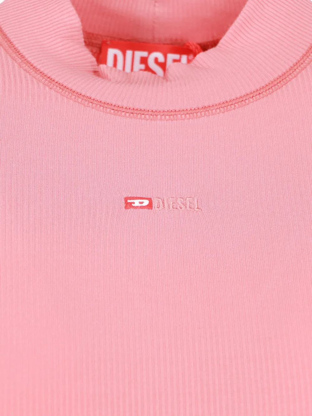 Футболка T-Mokky-Microdiv в рубчик Diesel, розовый — фото 3