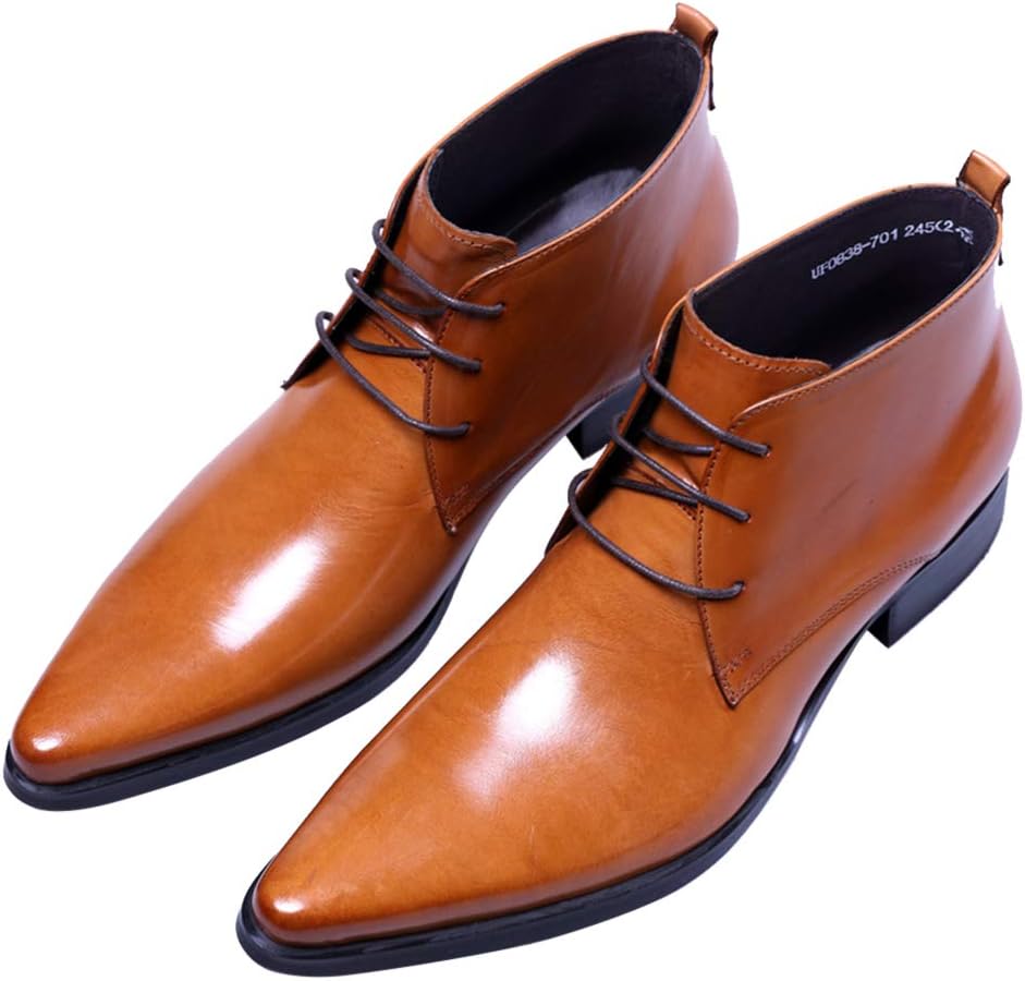 

Мужские классические оксфорды Santimon с шнуровкой, заостренным носком и ботильоны Чакка, Tan