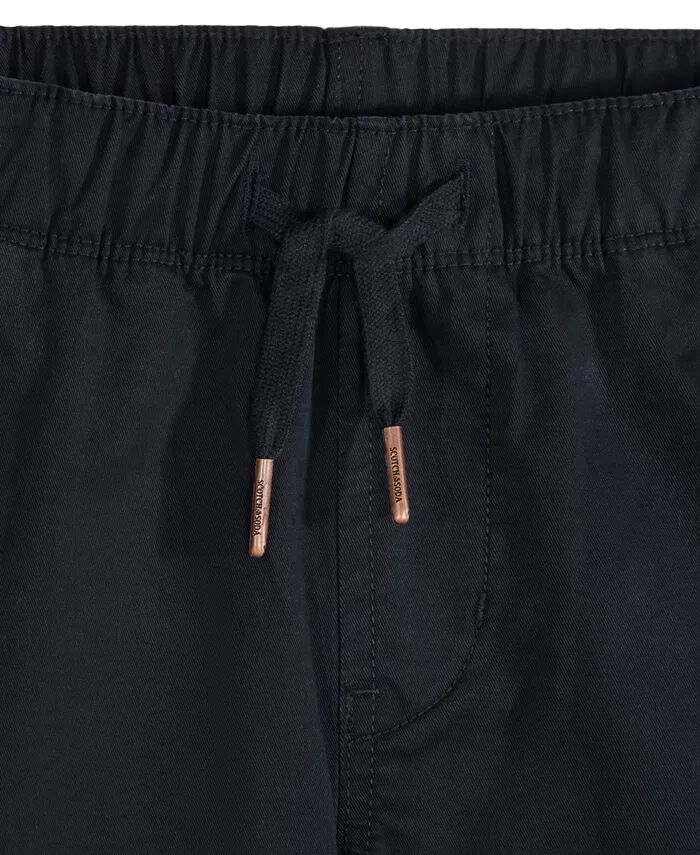 Брюки из эластичного хлопкового твила для больших мальчиков SCOTCH & SODA, черный — фото 4