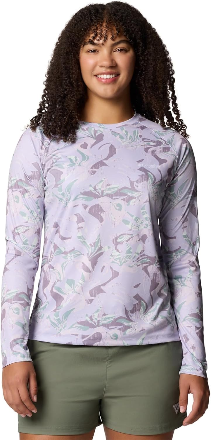 

Женская футболка Columbia Super Tidal с длинным рукавом, Lavender Pearl Undertow