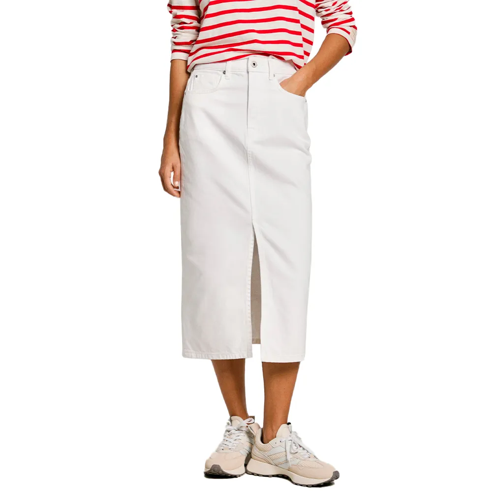 

Юбка Pepe Jeans PL901186 Midi denim skirt, белый