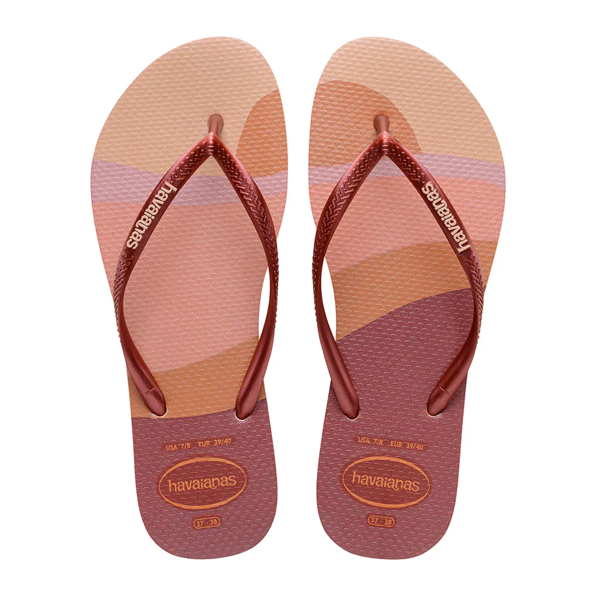 

Женские шлепанцы Hav. Тонкая палетка Glow Ballet Rose 412 Havaianas, принт/розовый