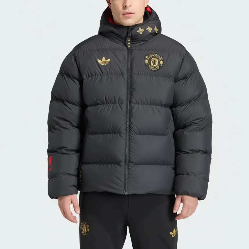 Куртка Manchester United CULTURAL STORY PADDED JACKET Puffer для мужчин Adidas Originals, черный — фото 3
