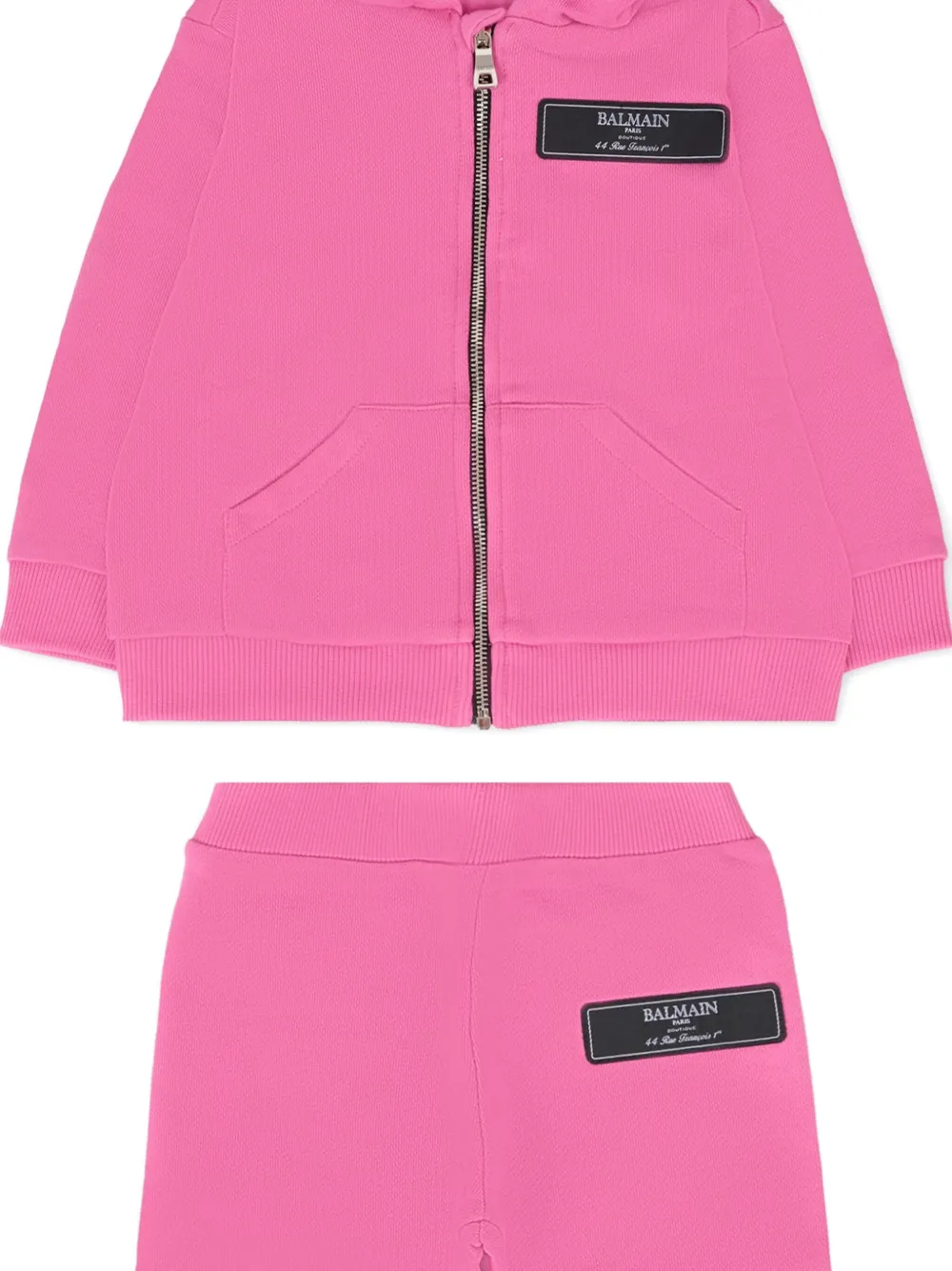 Спортивный костюм с нашивкой-логотипом Balmain Kids, розовый — фото 3