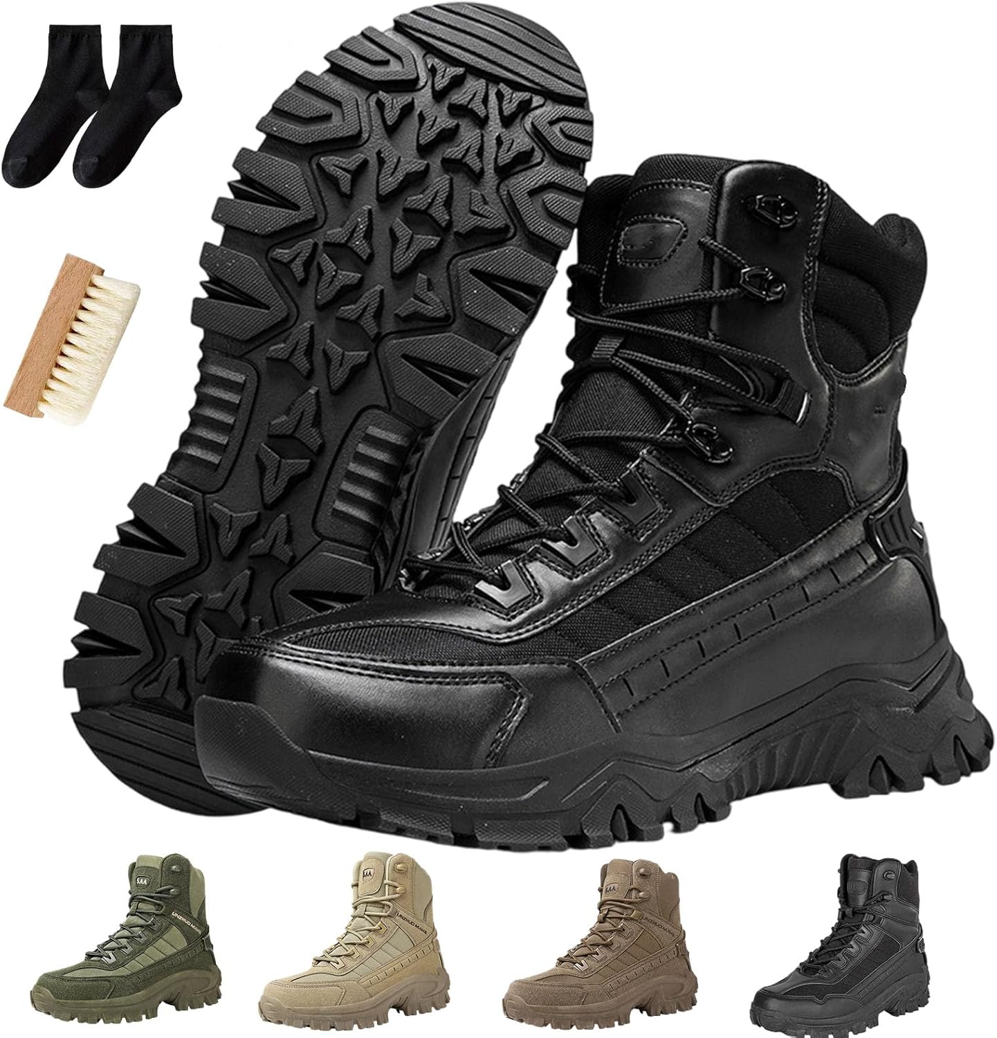 

Мужские ортопедические ботинки с защитой от проколов, водонепроницаемые, против растяжений, для походов с амортизацией Gugliet, черный