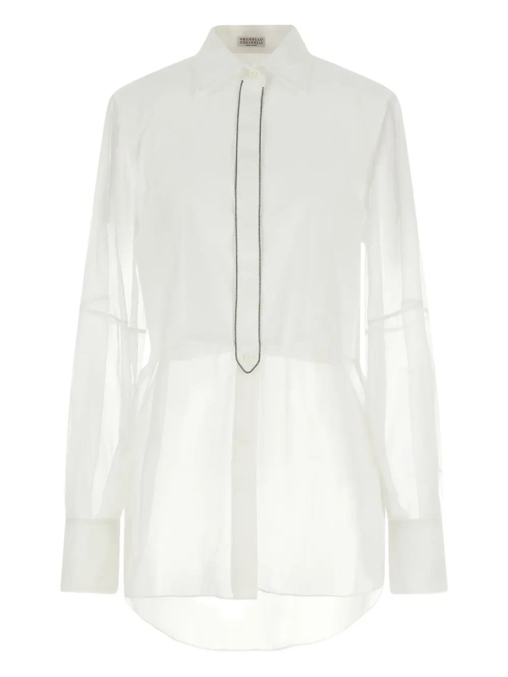 

Рубашка из органзы Brunello Cucinelli, белый