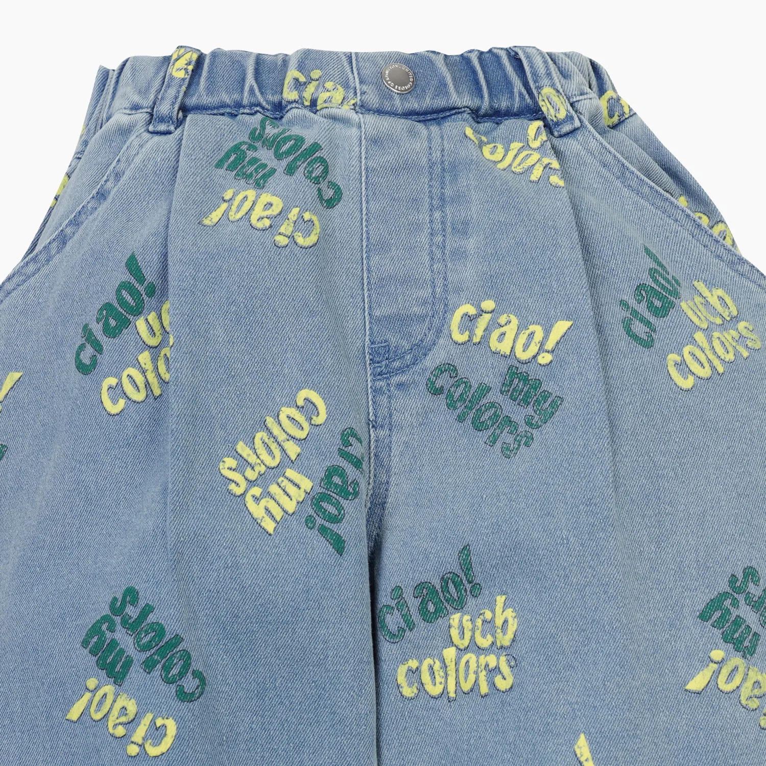 Детские джинсы Colors Lettering, синие, от Benetton Kids — фото 3