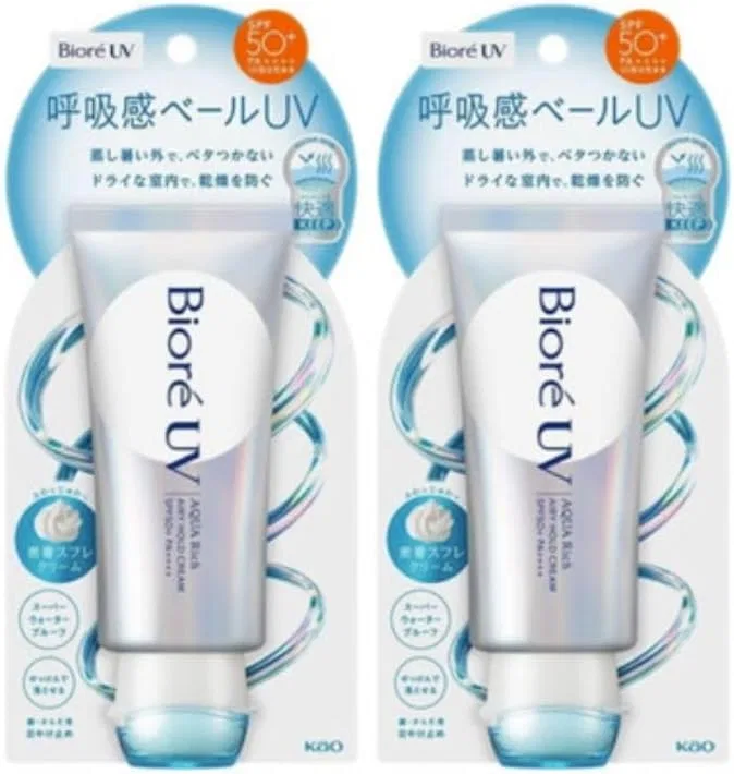 Солнцезащитный крем Biore UV Aqua Rich Airy Hold Cream, набор 2 шт, SPF 50+ PA++++