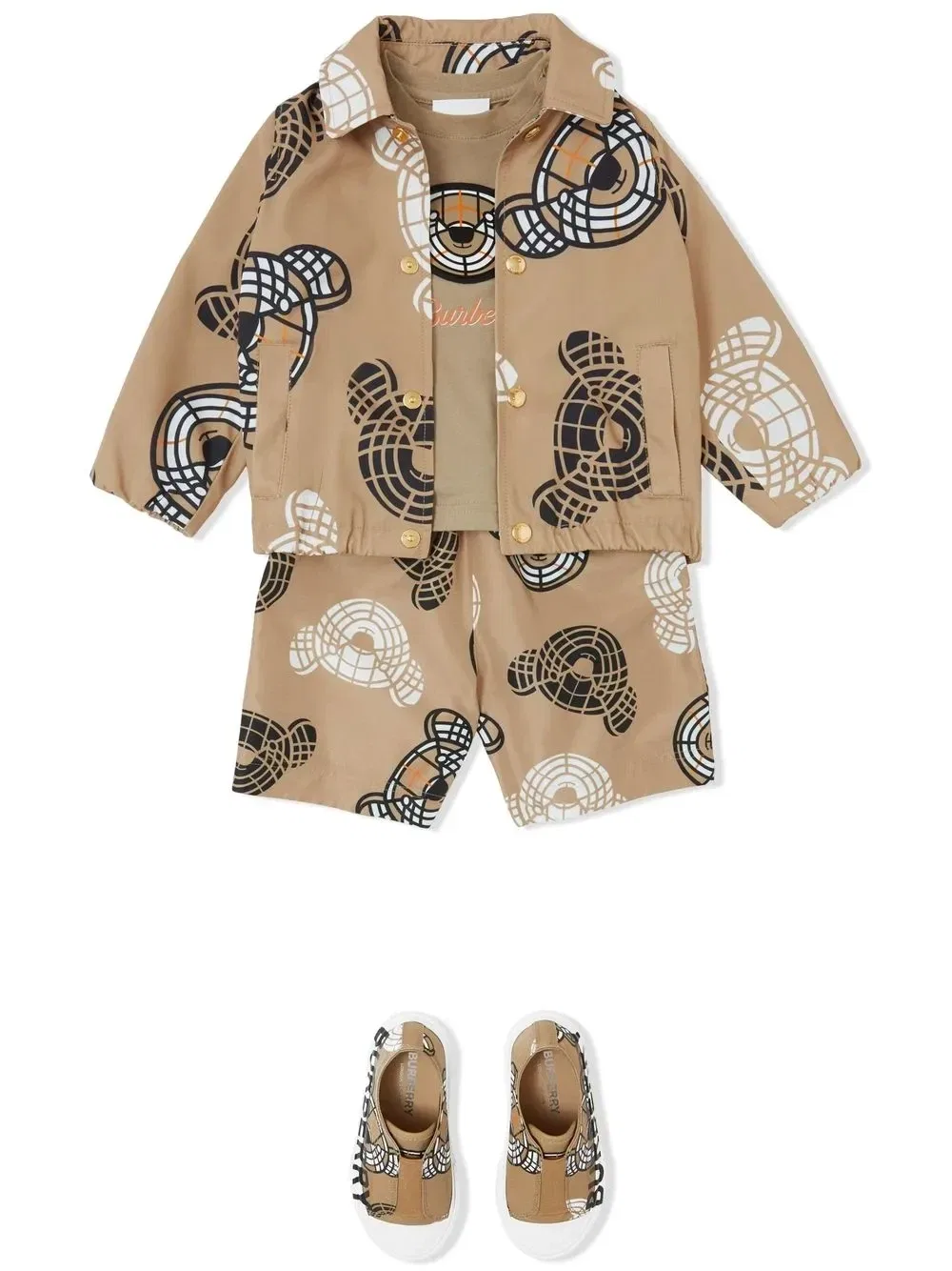 Легкая куртка Thomas Bear Burberry Kids, бежевый — фото 2