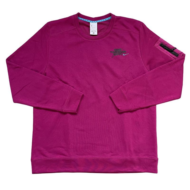 

Nike Мужская толстовка розово-красного цвета с круглым вырезом, средней толщины