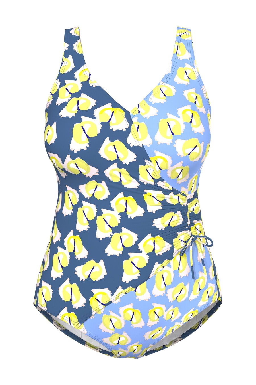 

Треугольный купальник Ulla Popken, синий/голубой/желтый