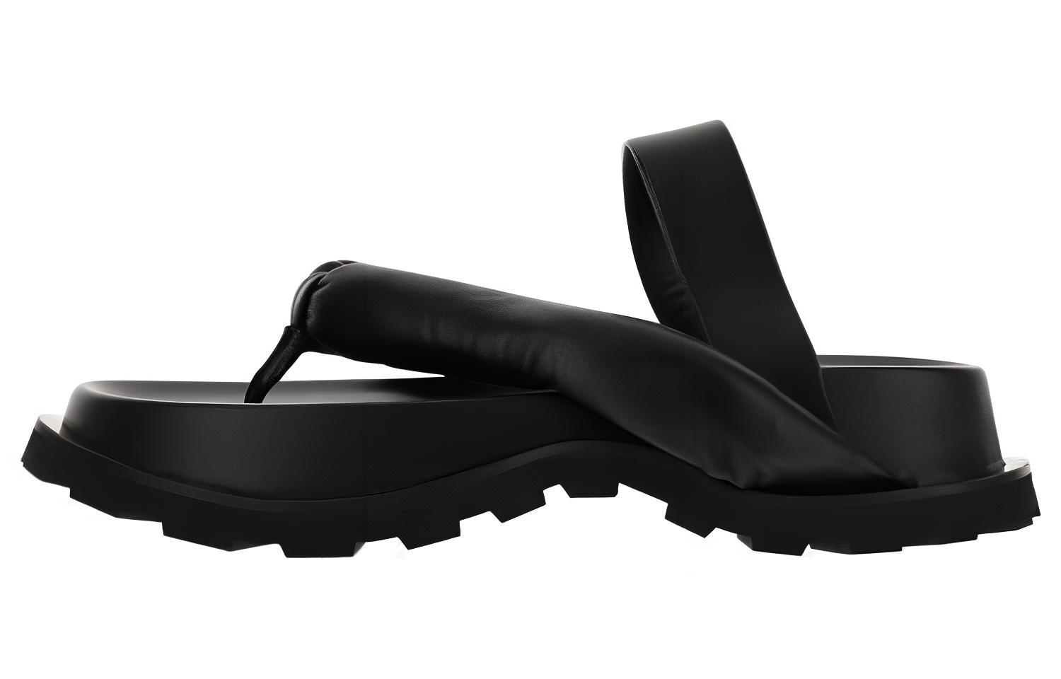 Женские черные шлепанцы JIL SANDER