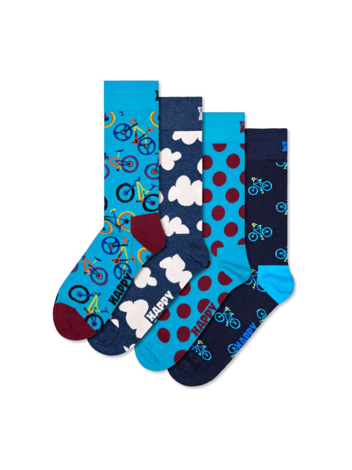 

Happy Socks Набор из 4 велосипедных носков синего цвета