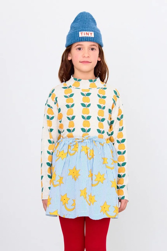 

Детский лонгслив APPLES RIB MOCKNECK Tinycottons, бежевый